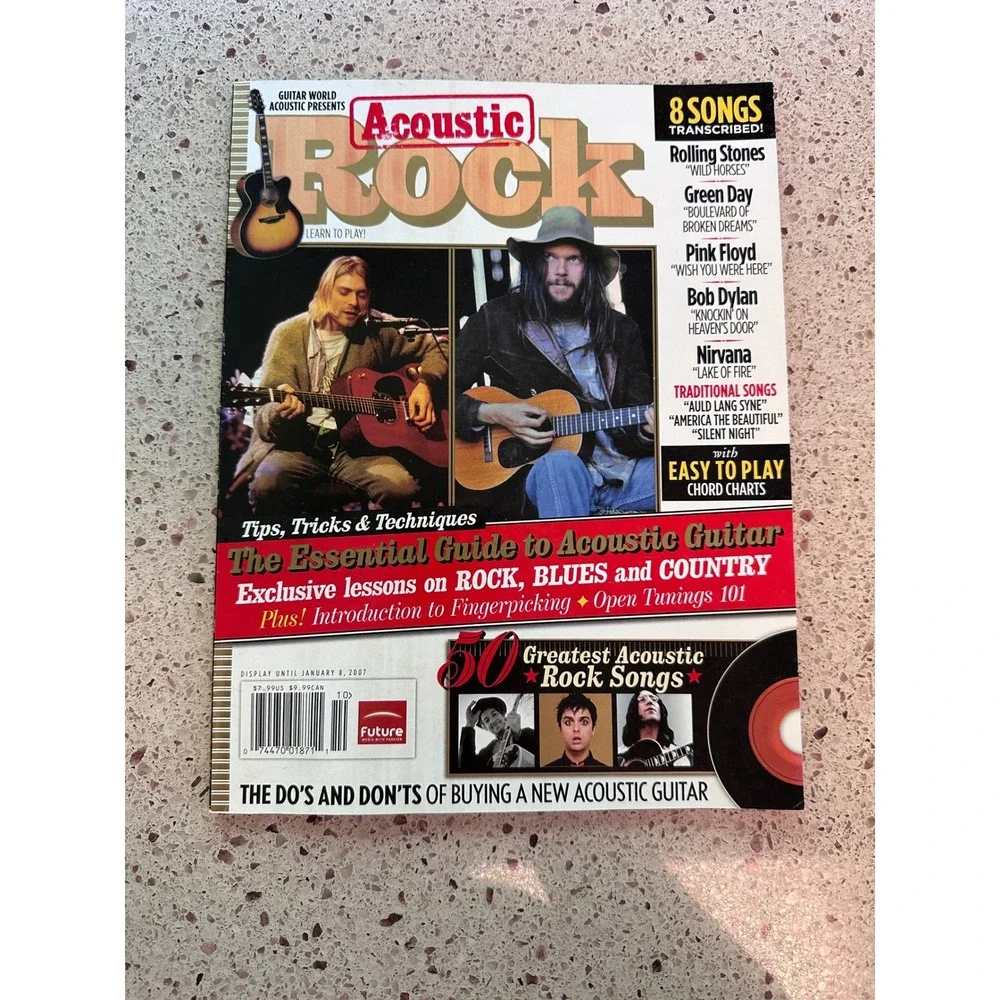Guitar World Acoustic Rock Magazine Kurt Cobain Neil Young Nirvana 2007